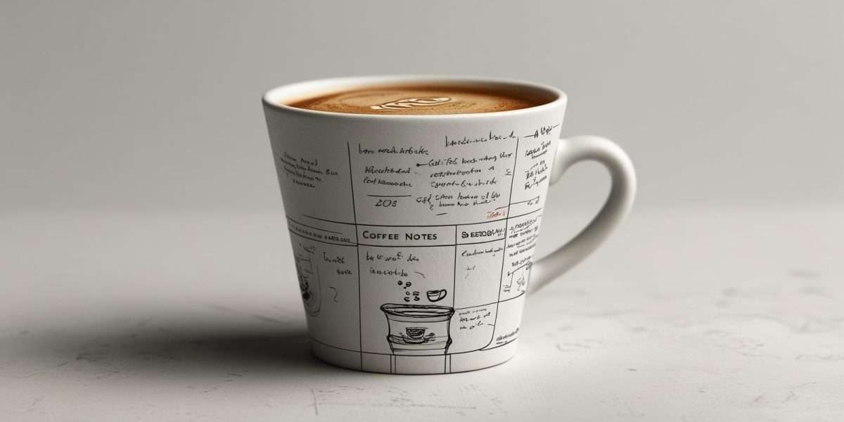 Taza De Cafe De Especialidad Con Fondo Minimalista Con Notas De Cafe Bocetos Y Apuntes 1200x600